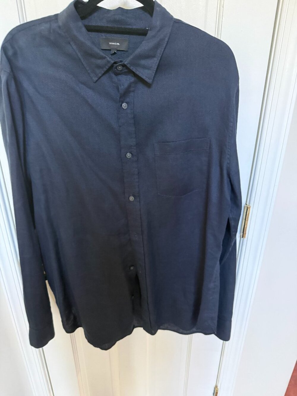 Mens Navy Linen Shirt from Vince